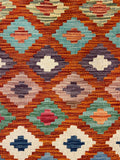 27682 - Kelim Hand-Woven/Flat-Weaved/Afghan Kelim/Carpet Modern/Nomadic Authentic/Size: 4'5" x 2'9"/135cm × 84cm