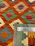 27682 - Kelim Hand-Woven/Flat-Weaved/Afghan Kelim/Carpet Modern/Nomadic Authentic/Size: 4'5" x 2'9"/135cm × 84cm