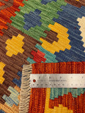 27735 - Kelim Hand-Woven/Flat-Weaved/Afghan Kelim/Carpet Modren/Nomadic Authentic/Size: 4'0" x 2'8"/122cm ×81cm