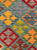27728 - Kelim Hand-Woven/Flat-Weaved/Afghan Kelim/Carpet Modren/Nomadic Authentic/Size: 4'0" x 2'7"/122cm ×79cm