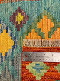 27728 - Kelim Hand-Woven/Flat-Weaved/Afghan Kelim/Carpet Modren/Nomadic Authentic/Size: 4'0" x 2'7"/122cm ×79cm