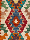 27722 - Kelim Hand-Woven/Flat-Weaved/Afghan Kelim/Carpet Modren/Nomadic Authentic/Size: 4'2" x 2'7"/127cm ×79cm