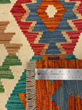 27722 - Kelim Hand-Woven/Flat-Weaved/Afghan Kelim/Carpet Modren/Nomadic Authentic/Size: 4'2" x 2'7"/127cm ×79cm