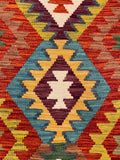 27701 - Kelim Hand-Woven/Flat-Weaved/Afghan Kelim/Carpet Modern/Nomadic Authentic/Size: 4'1" x 2'8"/124 cm × 81 cm