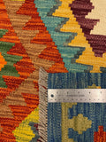 27701 - Kelim Hand-Woven/Flat-Weaved/Afghan Kelim/Carpet Modern/Nomadic Authentic/Size: 4'1" x 2'8"/124 cm × 81 cm