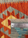 27716 - Kelim Hand-Woven/Flat-Weaved/Afghan Kelim/Carpet Modren/Nomadic Authentic/Size: 4'2" x 2'7"/127cm ×79cm