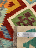 27712- Kelim Hand-Woven/Flat-Weaved/Afghan Kelim/Carpet Modren/Nomadic Authentic/Size: 4'3" x 2'8"/130cm x 81cm
