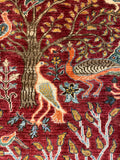 27823-Chobi Ziegler Handmade/Hand-knotted Afghan Rug/Carpet Tribal/Nomadic Authentic/ Size: 4'1" x 2'8" / 125cm x 81cm