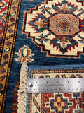 27778-Royal Kazak Hand-Knotted/Handmade Afghan Rug/Carpet Tribal/Nomadic Authentic/ Size: 5'6" x 1'9"/168m x 53cm