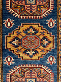 27777-Royal Kazak Hand-Knotted/Handmade Afghan Rug/Carpet Tribal/Nomadic Authentic/ Size: 5'6" x 2'0"/168m x 61cm