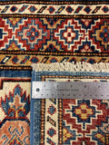27777-Royal Kazak Hand-Knotted/Handmade Afghan Rug/Carpet Tribal/Nomadic Authentic/ Size: 5'6" x 2'0"/168m x 61cm