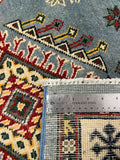 27525-Kazak Hand-Knotted/Handmade Afghan Rug/Carpet Tribal/Nomadic Authentic/ Size: 5'9" x 3'10"/175cm x 117cm