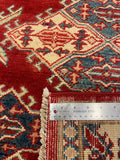 27796-Kazak Hand-Knotted/Handmade Afghan Rug/Carpet Tribal/Nomadic Authentic/ Size: 5'0" x 3'8"/155m x 112cm