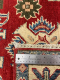 27797-Kazak Hand-Knotted/Handmade Afghan Rug/Carpet Tribal/Nomadic Authentic/ Size: 5'9" x 3'9"/175m x 114cm