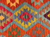 27763 - Kelim Hand-Woven/Flat-Weaved/Afghan Kelim/Carpet Modren/Nomadic Authentic/Size: 6'0" x 4'0"/183 cm ×&nbsp; 122cm
