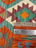 27763 - Kelim Hand-Woven/Flat-Weaved/Afghan Kelim/Carpet Modren/Nomadic Authentic/Size: 6'0" x 4'0"/183 cm ×&nbsp; 122cm