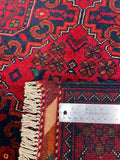 27834-Chobi Ziegler Handmade/Hand-knotted Afghan Rug/Carpet Tribal/Nomadic Authentic/ Size: 4'9" x 3'3" / 145cm x 99cm