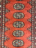27629-Bokhara Hand-Knotted/Handmade Pakistani Rug/Carpet Tribal/Nomadic Authentic/ Size: 6'2" x 2'2"/188cm ×66cm