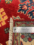 27800-Kazak Hand-Knotted/Handmade Afghan Rug/Carpet Tribal/Nomadic Authentic/ Size: 6'5" x 2'6"/196m x 76cm