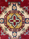 27801-Kazak Hand-Knotted/Handmade Afghan Rug/Carpet Tribal/Nomadic Authentic/ Size: 6'7" x 2'5"/201m x 74cm