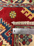 27801-Kazak Hand-Knotted/Handmade Afghan Rug/Carpet Tribal/Nomadic Authentic/ Size: 6'7" x 2'5"/201m x 74cm