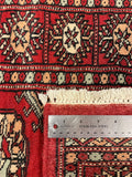 27639-Bokhara Hand-Knotted/Handmade Pakistani Rug/Carpet Tribal/Nomadic Authentic/ Size: 5'7" x 2'1"/170cm ×64cm