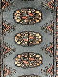 27635-Bokhara Hand-Knotted/Handmade Pakistani Rug/Carpet Tribal/Nomadic Authentic/ Size: 5'8" x 2'2"/173cm ×66cm