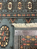 27635-Bokhara Hand-Knotted/Handmade Pakistani Rug/Carpet Tribal/Nomadic Authentic/ Size: 5'8" x 2'2"/173cm ×66cm