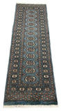 27637-Bokhara Hand-Knotted/Handmade Pakistani Rug/Carpet Tribal/Nomadic Authentic/ Size: 6'2" x 2'1"/188cm ×64cm