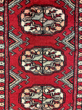 27624-Bokhara Hand-Knotted/Handmade Pakistani Rug/Carpet Tribal/Nomadic Authentic/ Size: 6'2" x 2'1"/188cm ×64cm