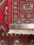 27624-Bokhara Hand-Knotted/Handmade Pakistani Rug/Carpet Tribal/Nomadic Authentic/ Size: 6'2" x 2'1"/188cm ×64cm