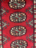 27622-Bokhara Hand-Knotted/Handmade Pakistani Rug/Carpet Tribal/Nomadic Authentic/ Size: 6'1" x 1'10"/185cm ×56cm