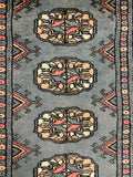 27636-Bokhara Hand-Knotted/Handmade Pakistani Rug/Carpet Tribal/Nomadic Authentic/ Size: 6'1" x 2'1"/185cm ×64cm