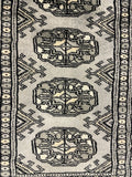 27640-Bokhara Hand-Knotted/Handmade Pakistani Rug/Carpet Tribal/Nomadic Authentic/ Size: 5'10" x 2'1"/178cm ×64cm