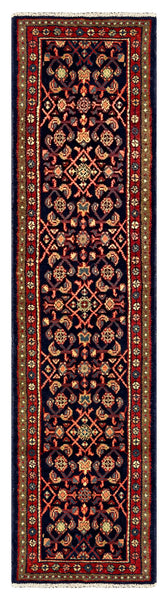 27207-Hamadan Hand-Knotted/Handmade Persian Rug/Carpet Tribal/Nomadic Authentic/ Size: 8'9" x 2'0"/266cm x 62cm