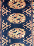 27628-Bokhara Hand-Knotted/Handmade Pakistani Rug/Carpet Tribal/Nomadic Authentic/ Size: 5'9" x 2'2"/175cm ×66cm