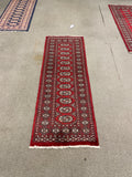 27623-Bokhara Hand-Knotted/Handmade Pakistani Rug/Carpet Tribal/Nomadic Authentic/ Size: 6'1" x 2'2"/185cm ×66cm