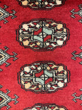 27620-Bokhara Hand-Knotted/Handmade Pakistani Rug/Carpet Tribal/Nomadic Authentic/ Size: 6'0" x 2'1"/183cm ×64cm