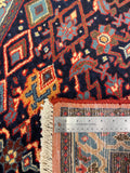27441-Hamadan Hand-Knotted/Handmade Persian Rug/Carpet Tribal/Nomadic Authentic/ Size: 9'9" x 3'1"/297cm x 94cm