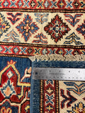 27780-Kazak Hand-Knotted/Handmade Afghan Rug/Carpet Tribal/Nomadic Authentic/ Size: 8'4" x 2'6"/254cm x 76cm