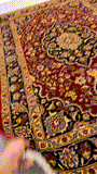 27244-Mashad Hand-Knotted/Handmade Persian Rug/Carpet Traditional Authentic/ Size: 6'5" x 4'0"/195cm x 123cm