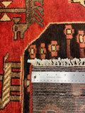 27435-Hamadan Hand-Knotted/Handmade Persian Rug/Carpet Tribal/Nomadic Authentic/ Size: 9'4" x 3'4"/284cm x 102cm