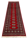 27606-Bokhara Hand-Knotted/Handmade Pakistani Rug/Carpet Tribal/Nomadic Authentic/ Size: 8'1" x 2'6"/246 cm × 76 cm