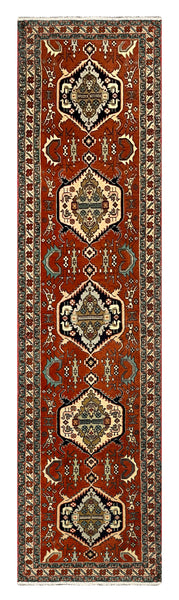 27339-Sarough Hand-Knotted/Handmade Persian Rug/Carpet Traditional Authentic/ Size: 9'6"x 2'2"/290cm x 68cm