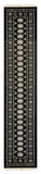27597-Bokhara Hand-Knotted/Handmade Pakistani Rug/Carpet Tribal/Nomadic Authentic/ Size: 11'9" x 2'4"/358 cm × 71 cm