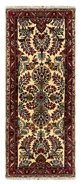 27300-Sarough Hand-Knotted/Handmade Persian Rug/Carpet Traditional Authentic/ Size: 6'1"x 2'4"/185cm x 70cm