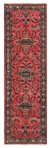 27311-Sarough Hand-Knotted/Handmade Persian Rug/Carpet Traditional Authentic/ Size:  9'10"x 2'9"/300cm x 84cm