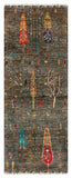 27789-Chobi Ziegler Handmade/Hand-knotted Afghan Rug/Carpet Tribal/Nomadic Authentic/ Size: 6'5" x 2'5" / 196cm x 74cm