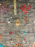 27789-Chobi Ziegler Handmade/Hand-knotted Afghan Rug/Carpet Tribal/Nomadic Authentic/ Size: 6'5" x 2'5" / 196cm x 74cm