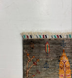 27789-Chobi Ziegler Handmade/Hand-knotted Afghan Rug/Carpet Tribal/Nomadic Authentic/ Size: 6'5" x 2'5" / 196cm x 74cm